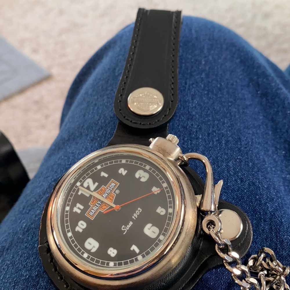 Harley Davidson pocket watch with belt holder